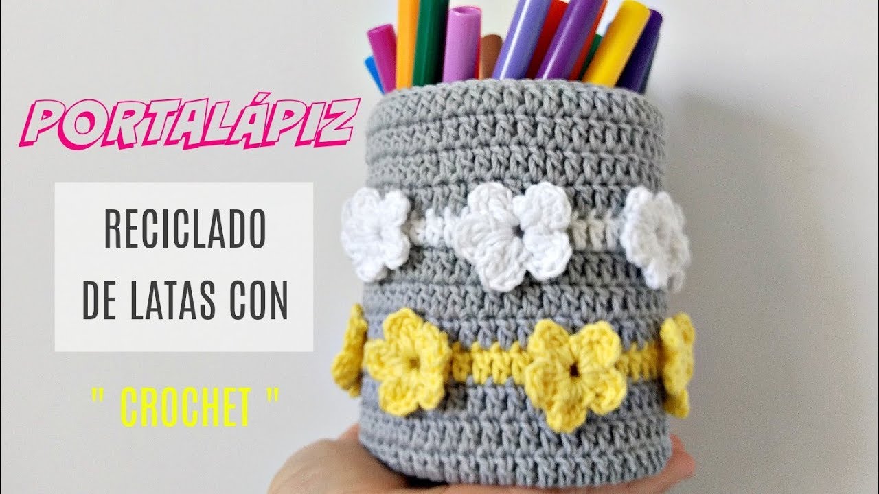 Reciclado de tarro con crochet