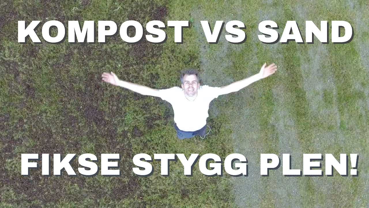 Mose og filt i plen, få bort med kompost eller sand? Eksperiment!
