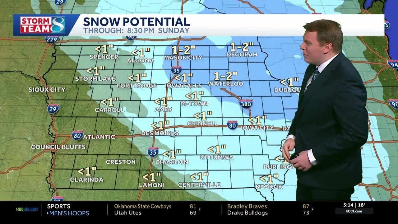 Iowa weather: Light snow this morning, melting this afternoon