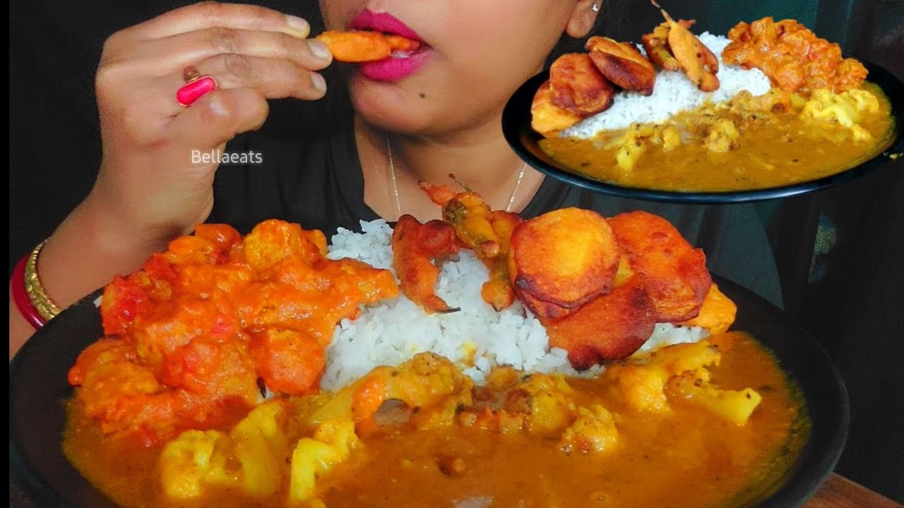 Eating asmr: spicy daal, soya curry, pakora and rice eating asmr #asmr #asmreating #eatingshow