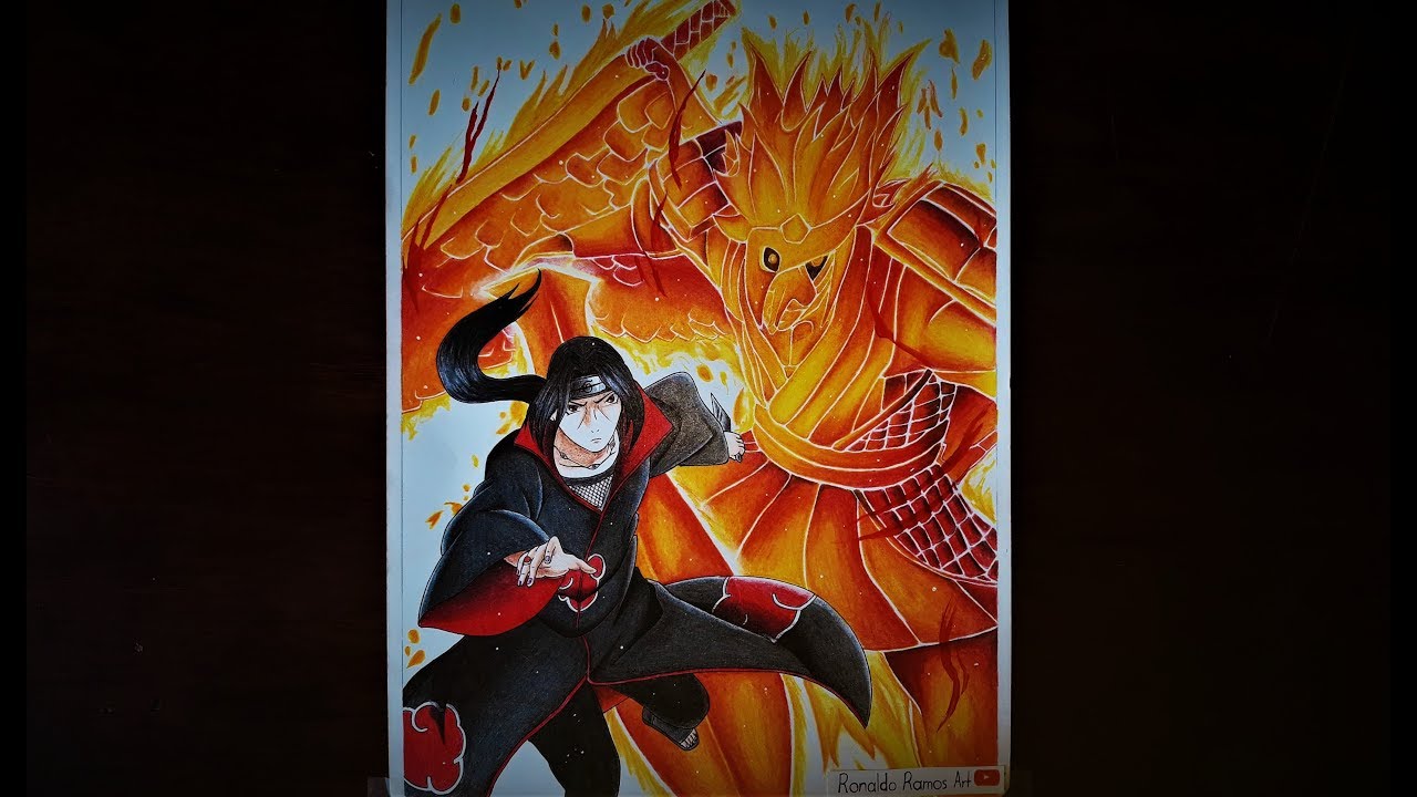 SPEED DRAWING ANIME // Itachi Uchiha Susanoo Perfecto // Naruto Shippuden