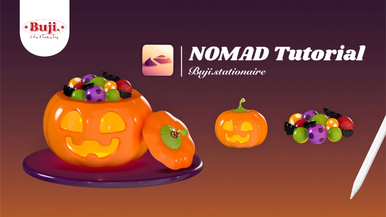 สอนปั้นโมเดล 3D ฟักทองธีมฮาโลวีน 🎃 ด้วย แอพ Nomad Sculpt 🍬🧟