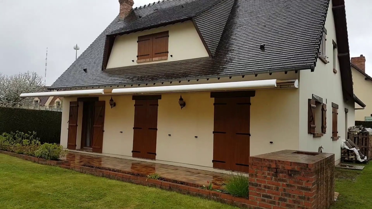 77 Cor&eacute;nov store banne avec volant motoris&eacute;, &eacute;clairage leds