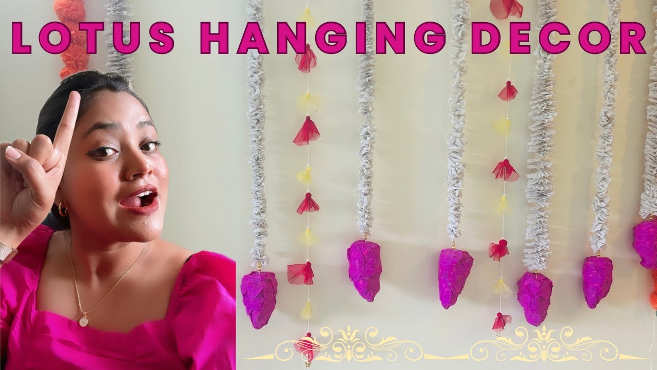 DIY Lotus Hanging for Home Decor | Decor Items Making at Home #decoration