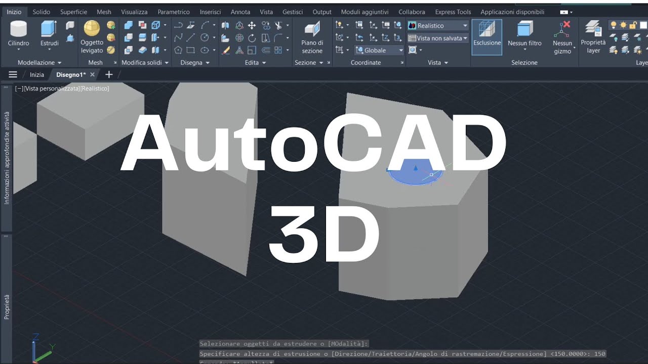 Corso AutoCAD 3D [creazione, interfaccia] (1) Lezione per Studenti Universitari e Professionisti