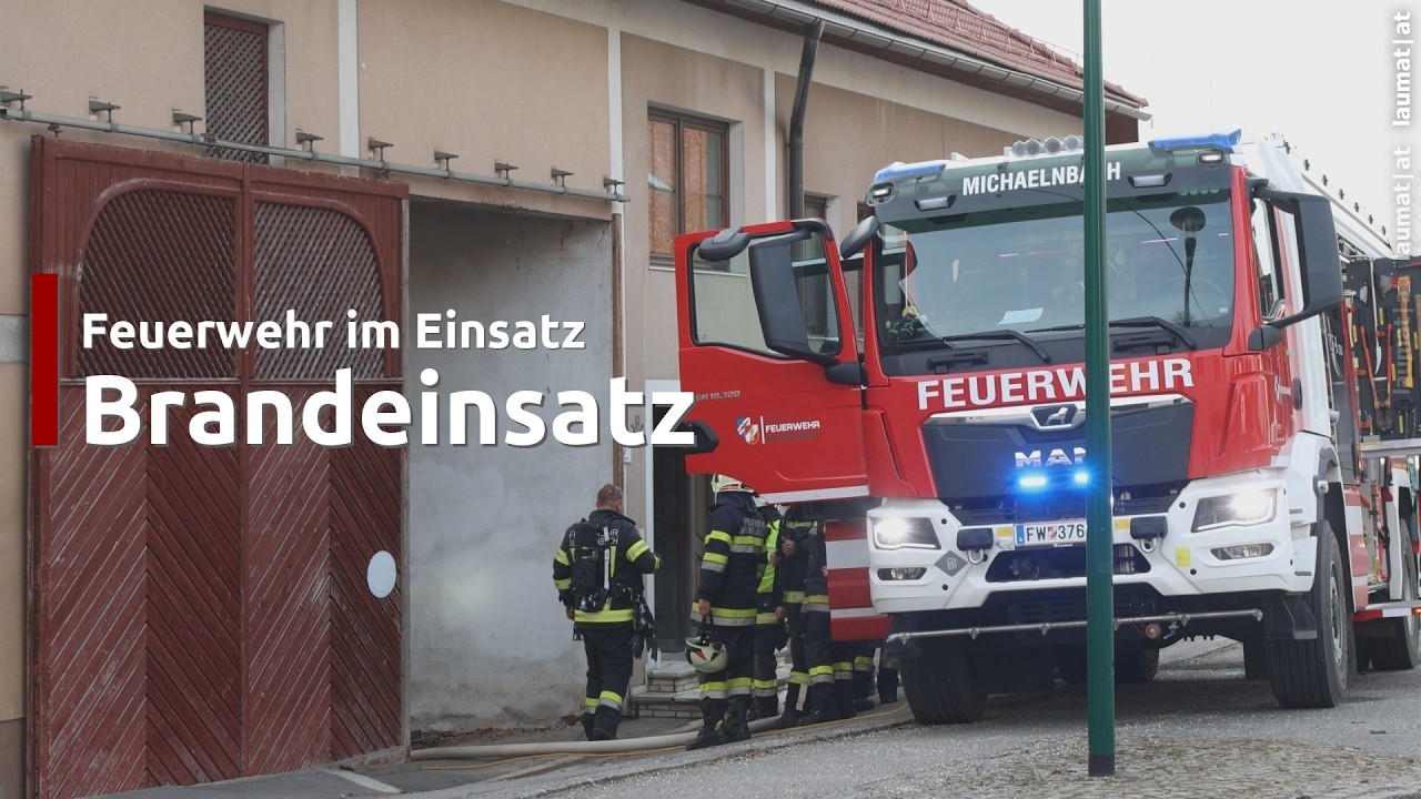 Brand in einem landwirtschaftlichen Gebäude in Michaelnbach fordert zwei Verletzte