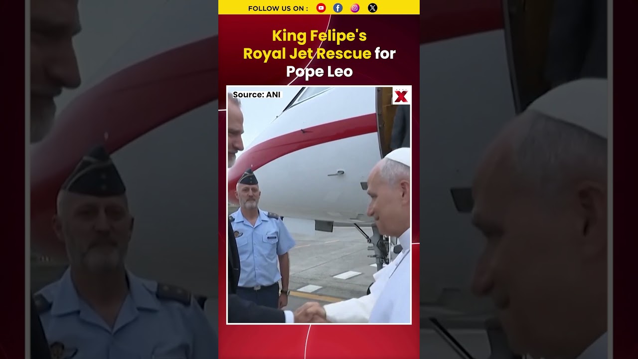 Spanish King Felipe Offers Royal Jet to Pope Leo After Flight Disruption #popeleo #shorts