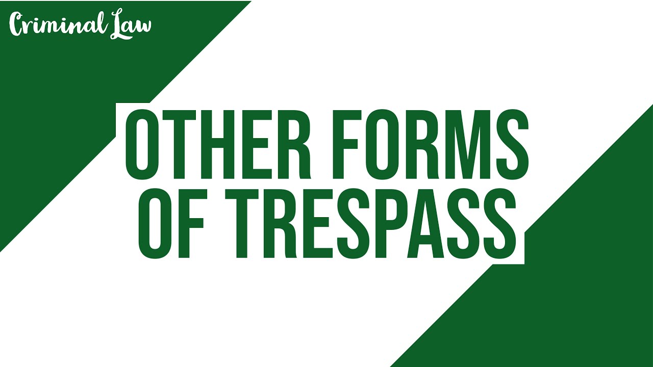 [Article 281] Other forms of trespass: Criminal Law Discussion