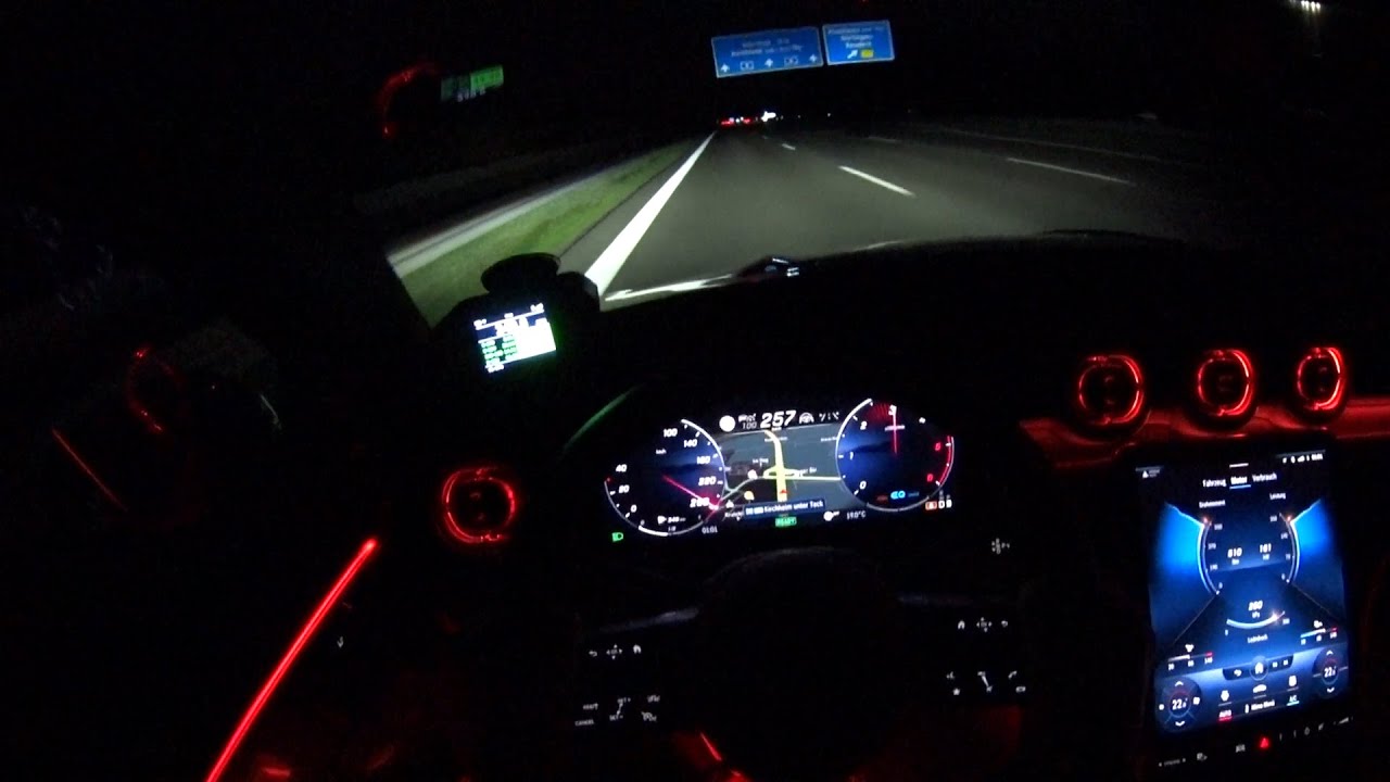 2022 Mercedes-Benz C300d T-Modell - 0-257km/h | Zeiten messen | Autobahn | POV