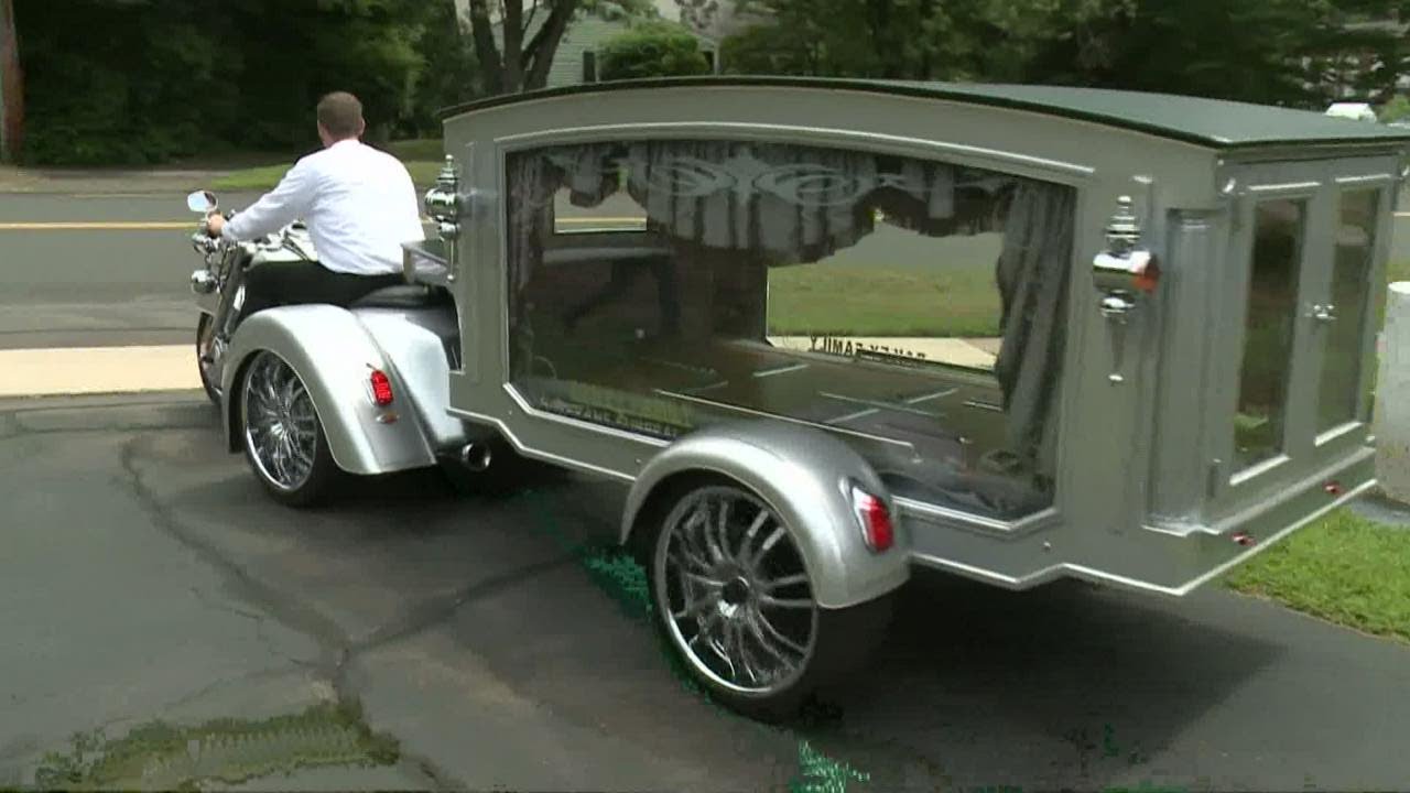 What a way to go, on a Harley hearse