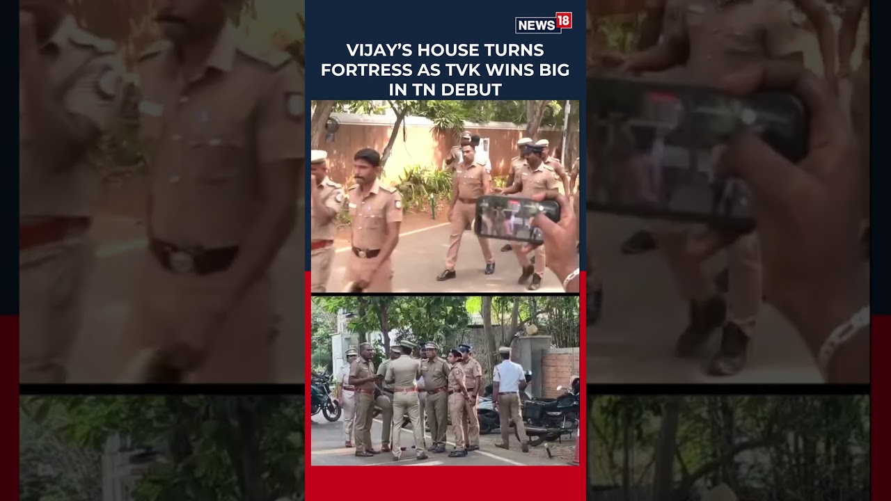 TVK Cheif Vijay&rsquo;s Residence Sees Tight Security As His Party Celebrates A Powerful Victory | N18S