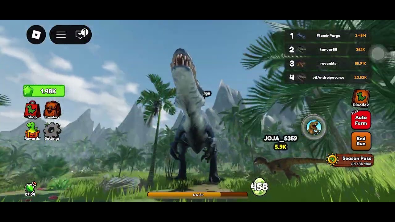 Playing be dino(Roblox)