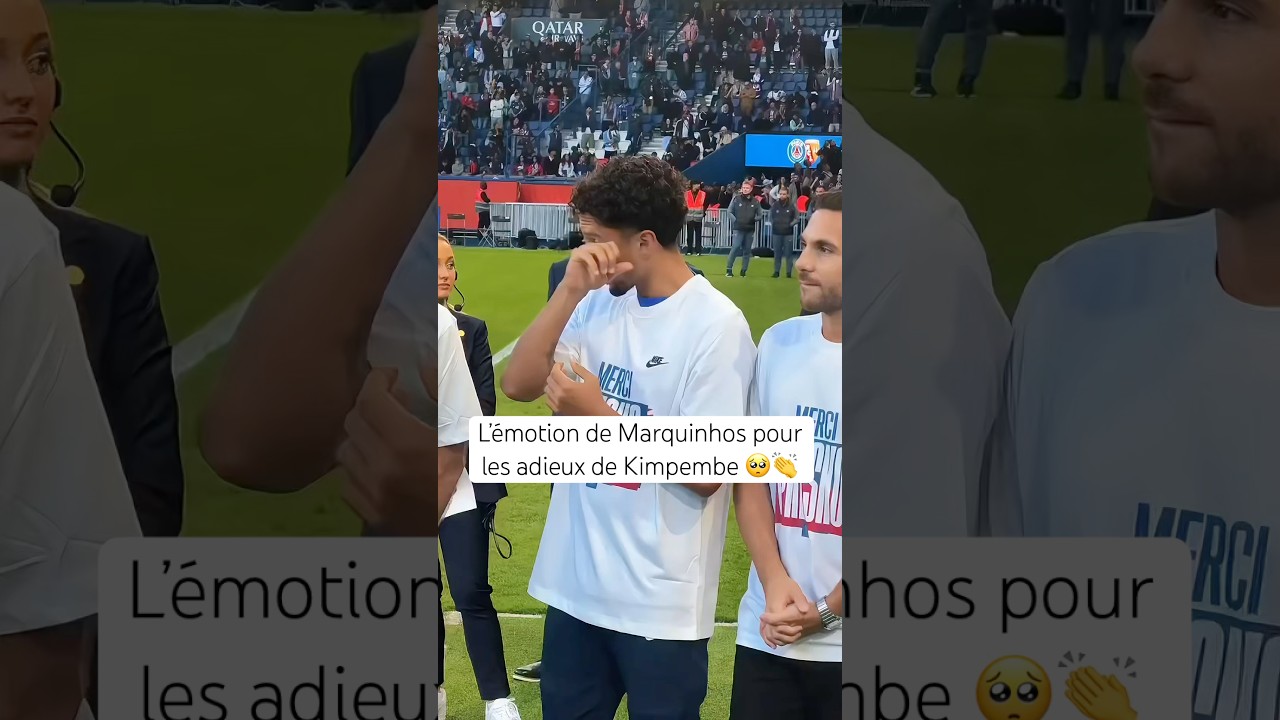 L&rsquo;&eacute;motion de Marquinhos pour les adieux de Kimpembe 🥺 #marquinhos #kimpembe #psg