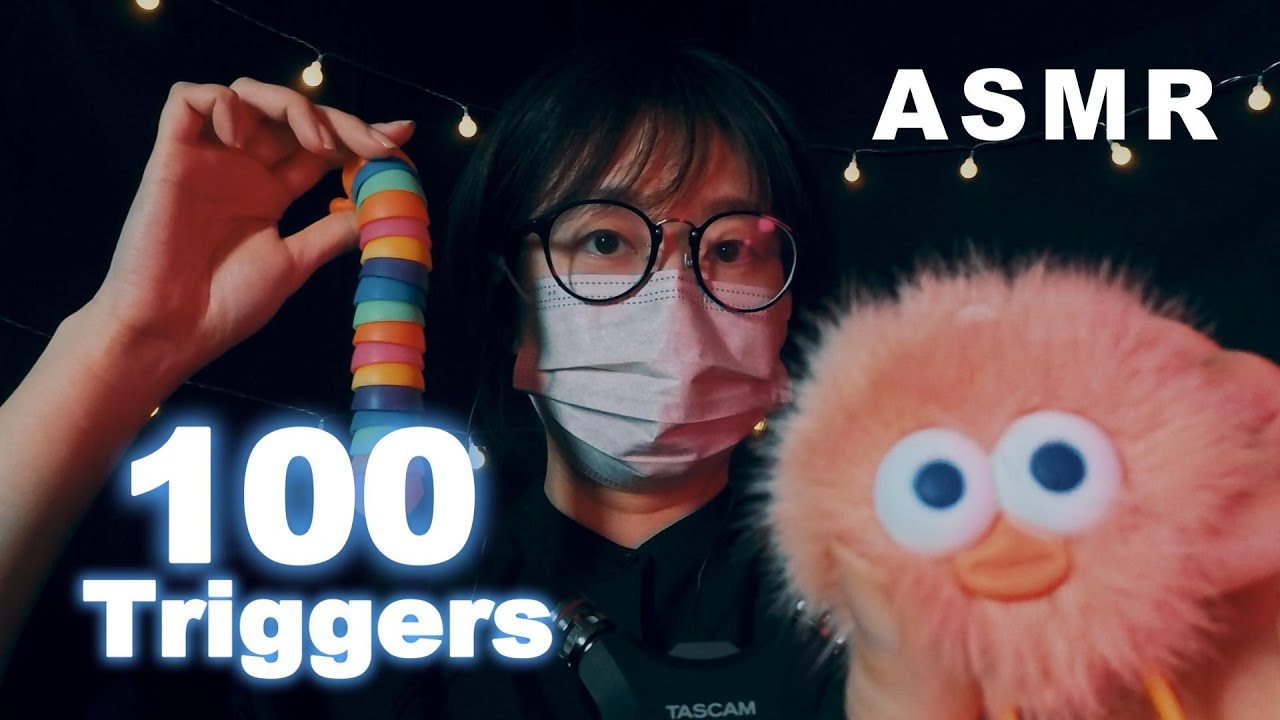 【ASMR】100 Triggers for Extreme Sleep 💤100個の癒やし(Tapping, Light, Hand movements)/100가지 트리거