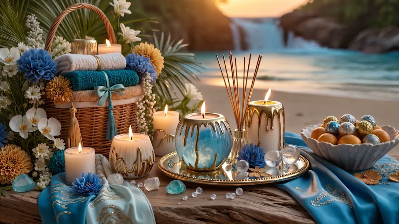 Beach Music • Golden Shoreline Piano & Ocean Waves (1 Hour) 🏖️ Peaceful Coastal Vibes