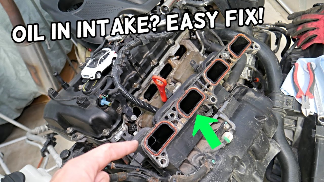 WHY THERE IS ENGINE OIL IN INTAKE MANIFOLD demonstrated on Hyundai Santa fe