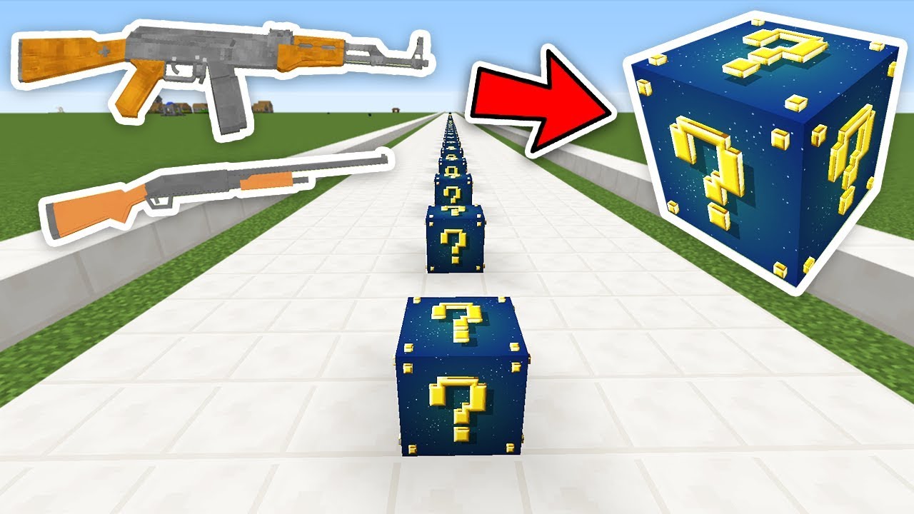 SİLAHLI UZAY ŞANS BLOKLARI YARIŞI - Minecraft
