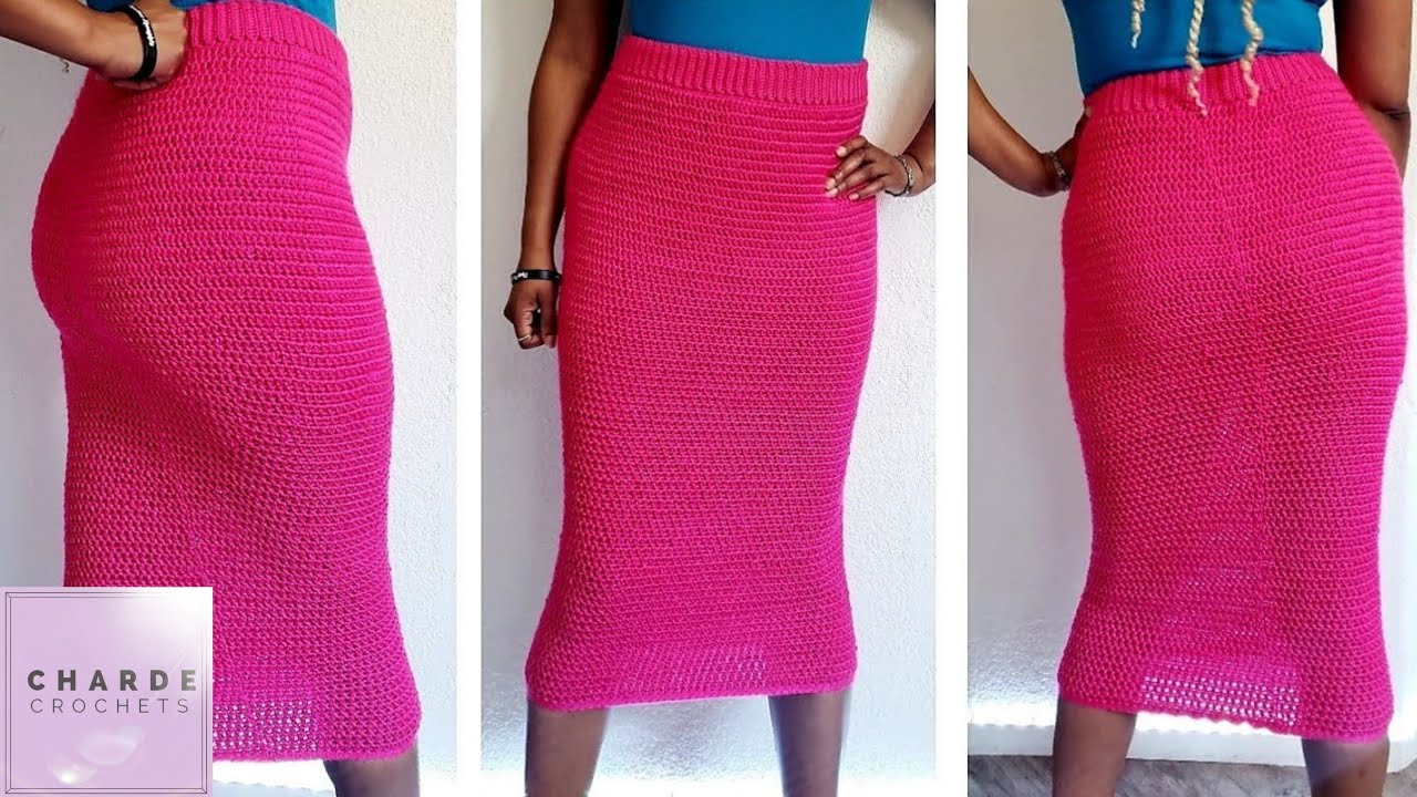 Crochet Perfect Fit Pencil Midi Skirt Tutorial | How To Custom Fit Using Gauge