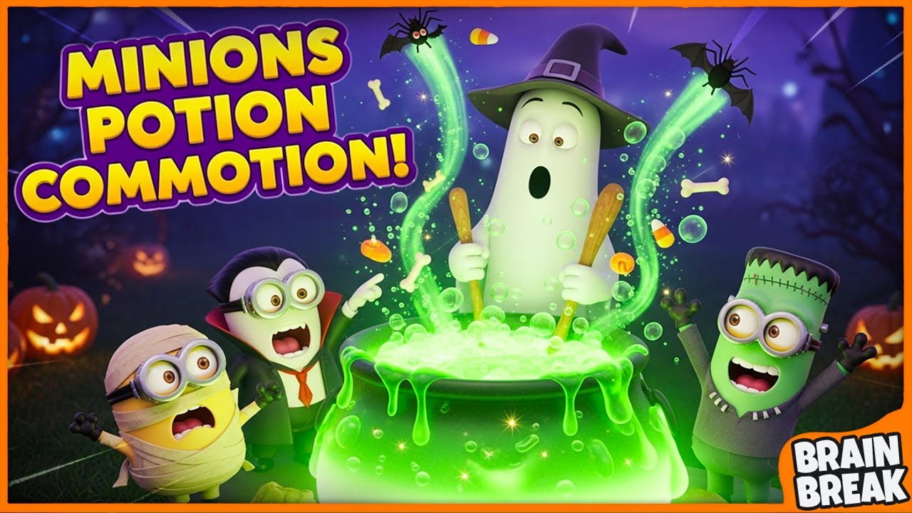 Minions Potion Commotion! | Halloween Brain Breaks For Kids | Halloween Move and Freeze | GoNoodle