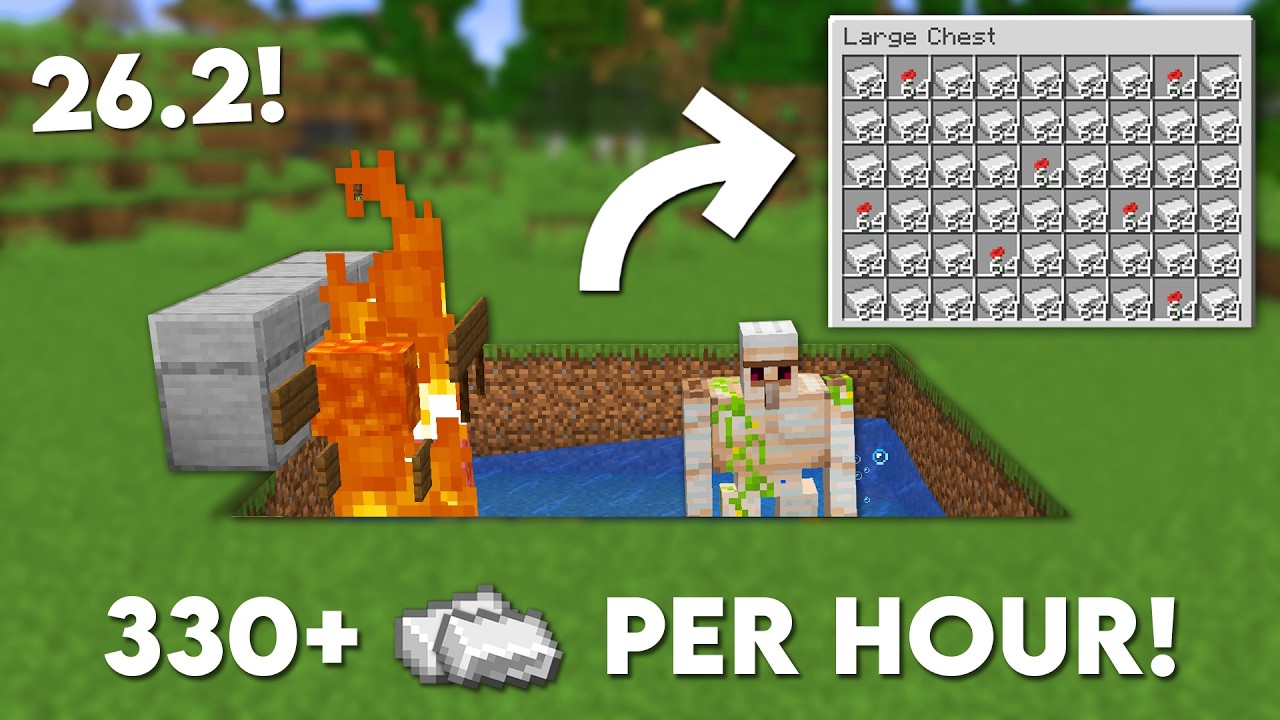 Minecraft 26.1 Łatwy samouczek farmy IRON - ponad 330 na godzinę