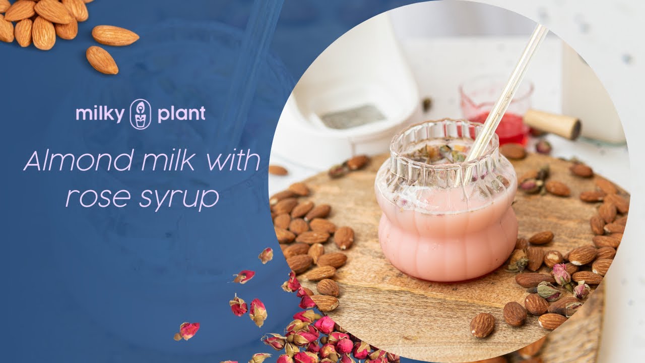 Almond Milk with Rose Syrup Recipe | A Delightful Blend of Nutty Goodness and Floral Elegance 🌸🥛