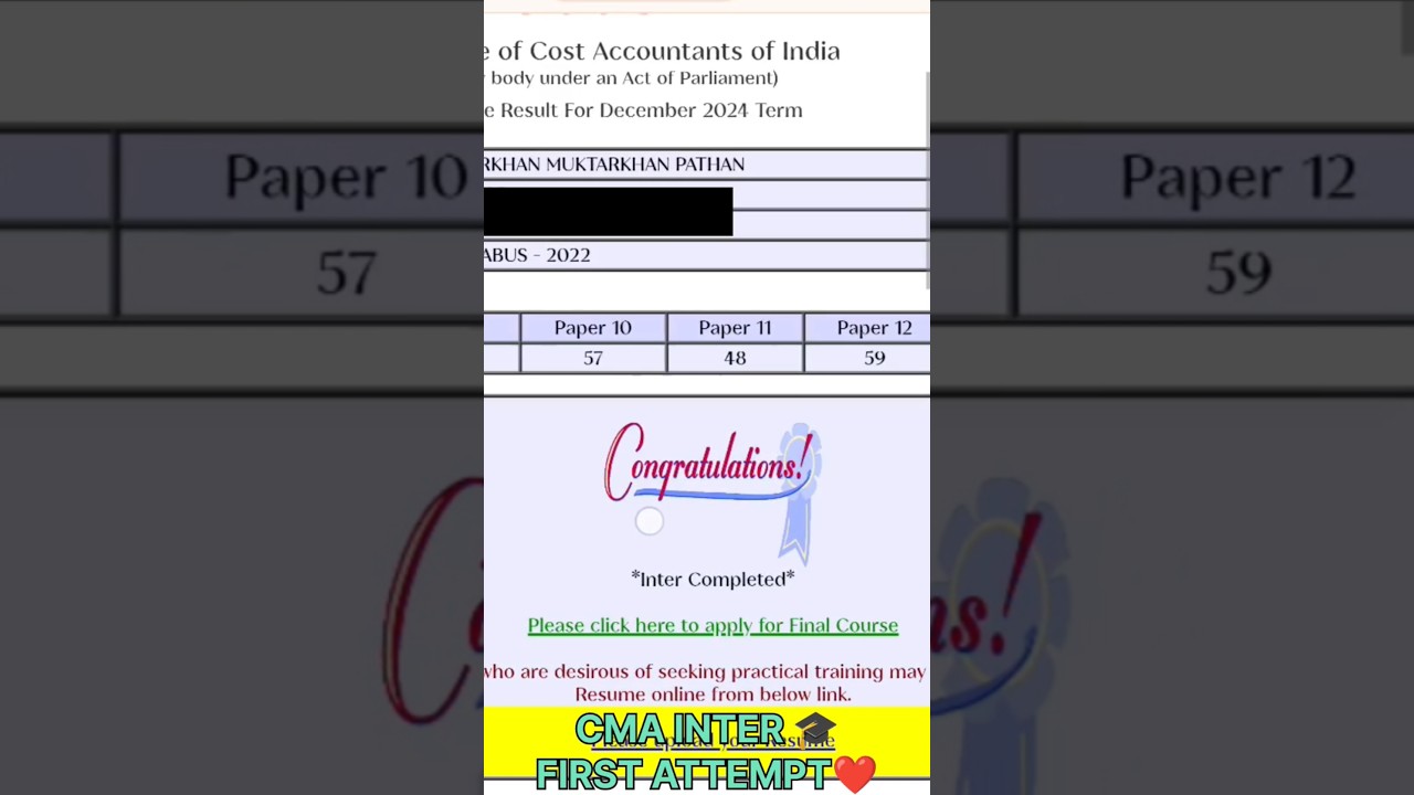 My CMA inter Group 2 Result || DEC 2024|| 