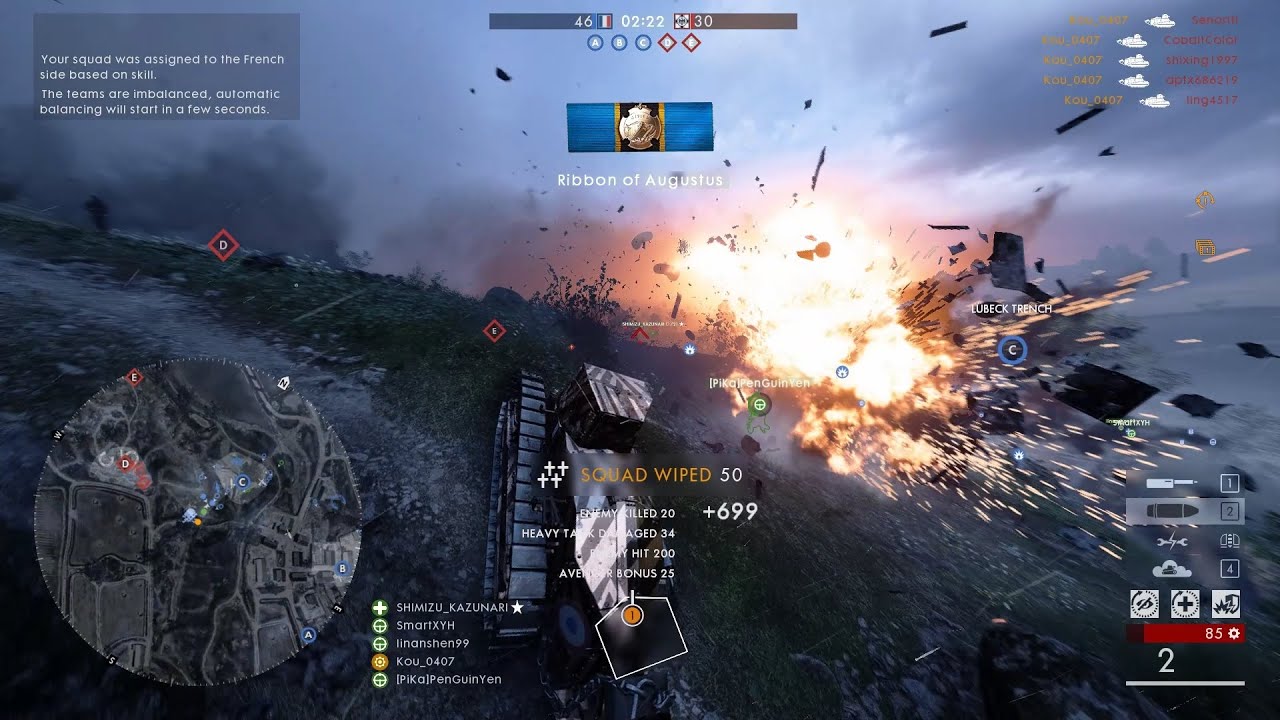 Battlefield 1 RAW Gameplay Vehicle 13 - Play easy as Light Tank (52K0D)