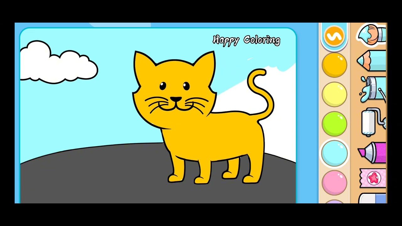 Yellow Little Cat Is Cute 🐱 || Mewarnai Kucing Lucu || #018 