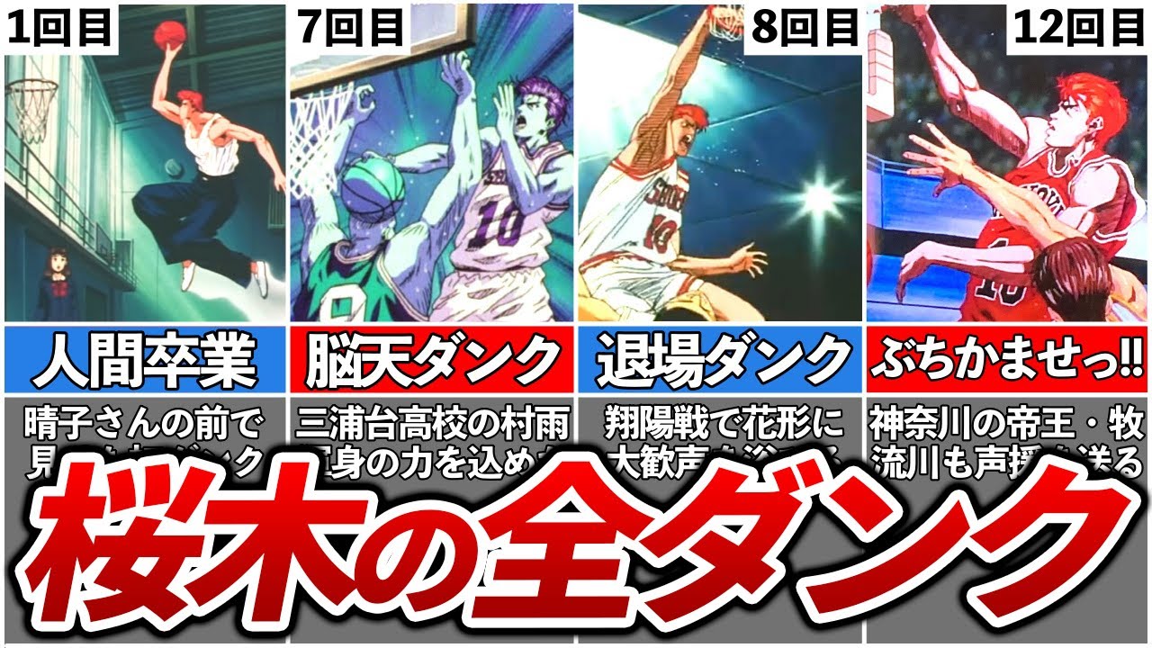 【スラムダンク】素人からの4ヶ月…桜木の全ダンクまとめ【ゆっくり解説】