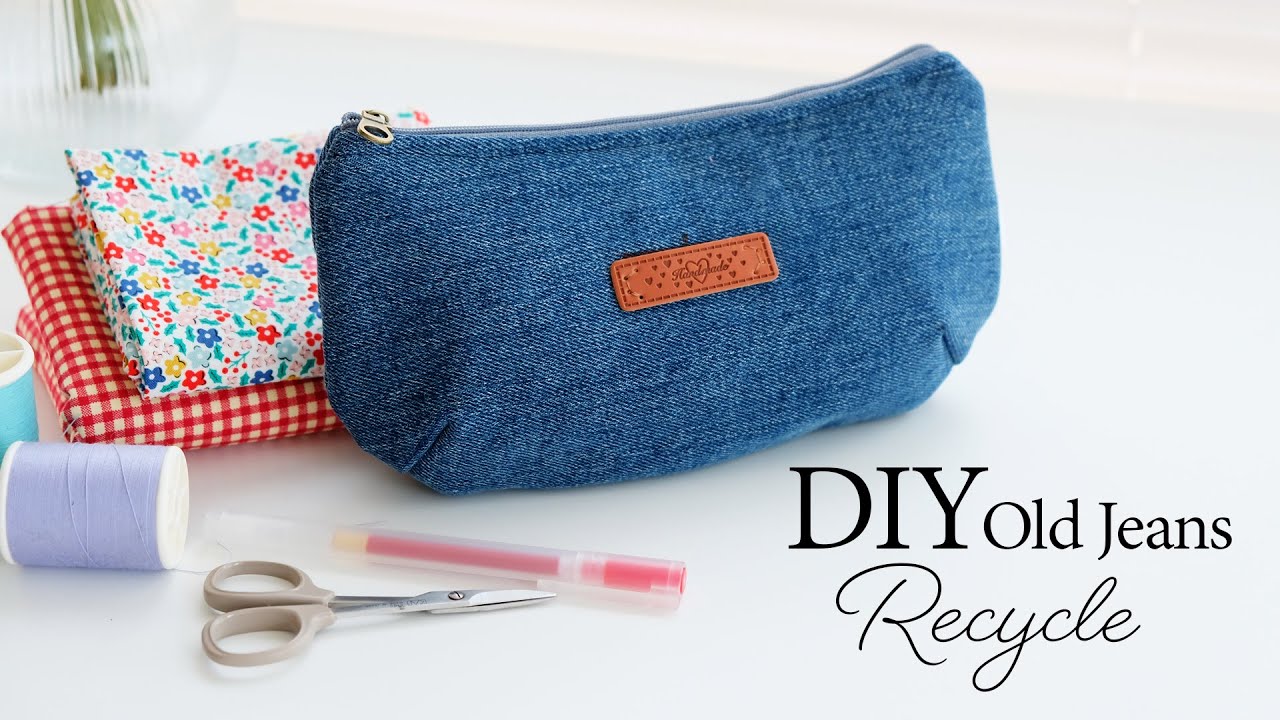 DIY old jeans recycled purse | Sewing | Tutorial (275)