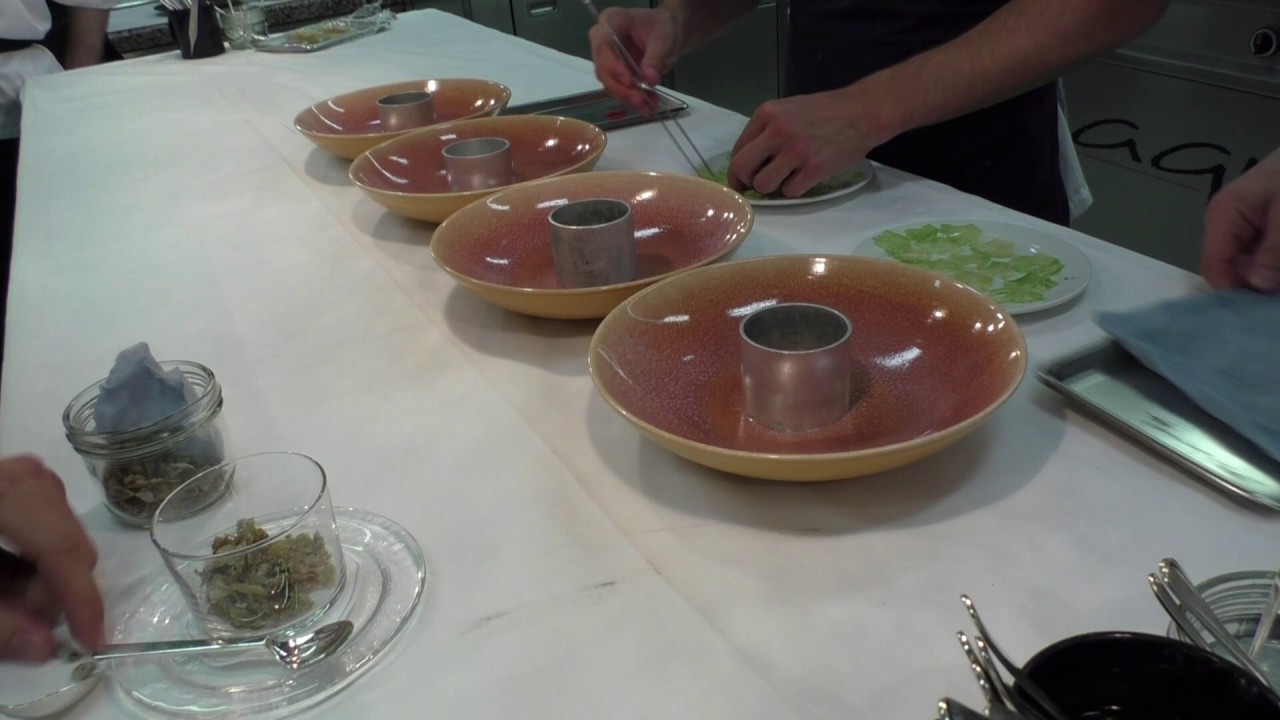 Busy kitchen at 3 Michelin star restaurant Aqua