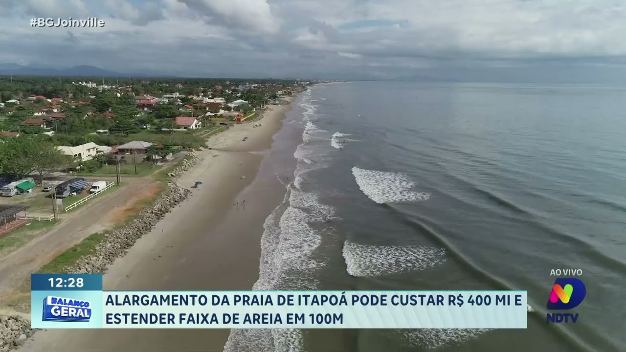 Alargamento da praia de Itapoá pode custar R$ 400 mi e estender faixa de areia em 100m