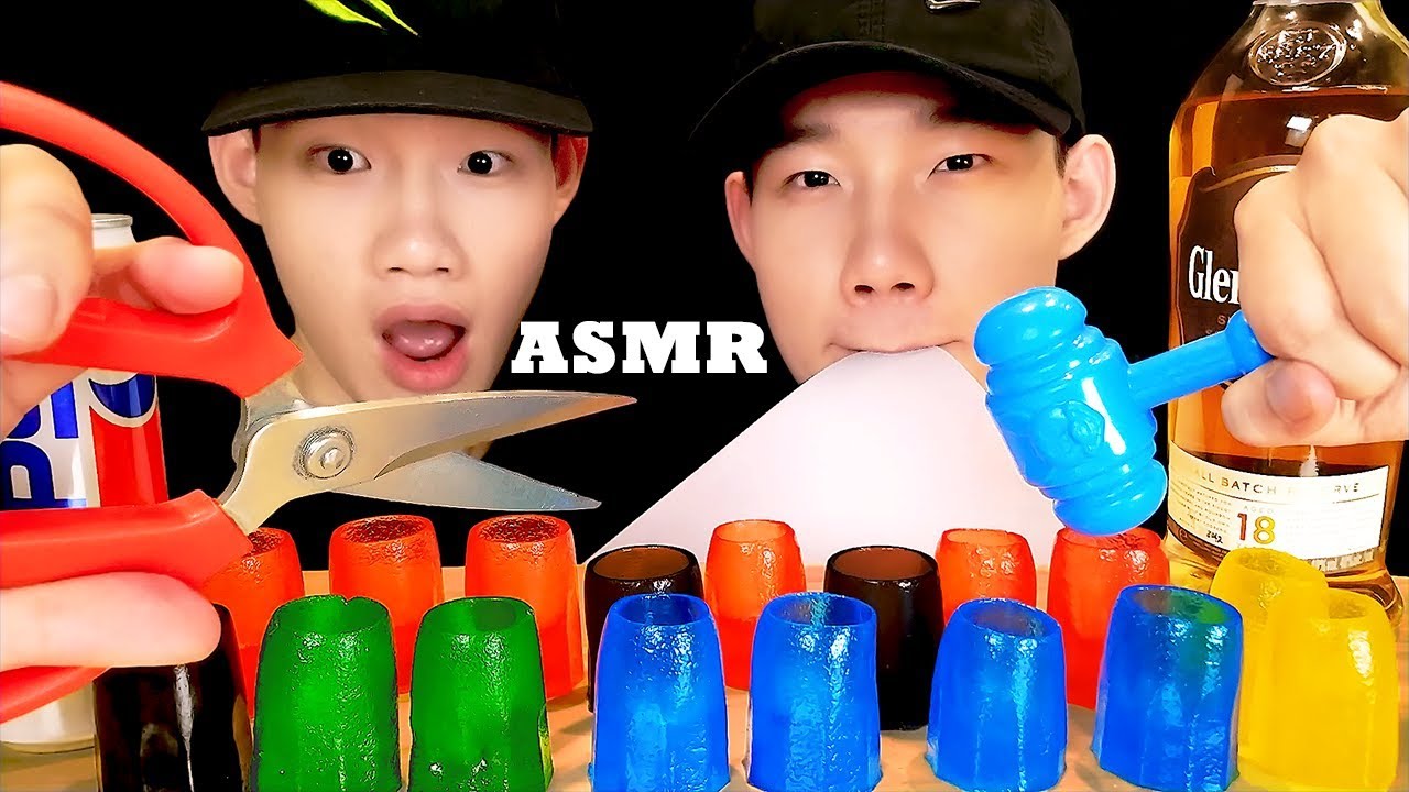 ASMR EDIBLE SHOT GLASSES *Whisky & Pepsi*| TANTAN Twins ASMR