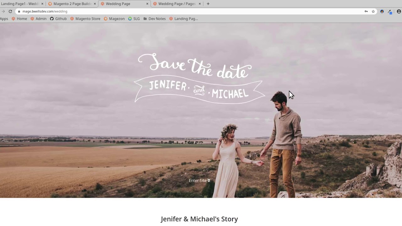 Magezon Wedding Page recreation with Magezon Pagebuilder 2020