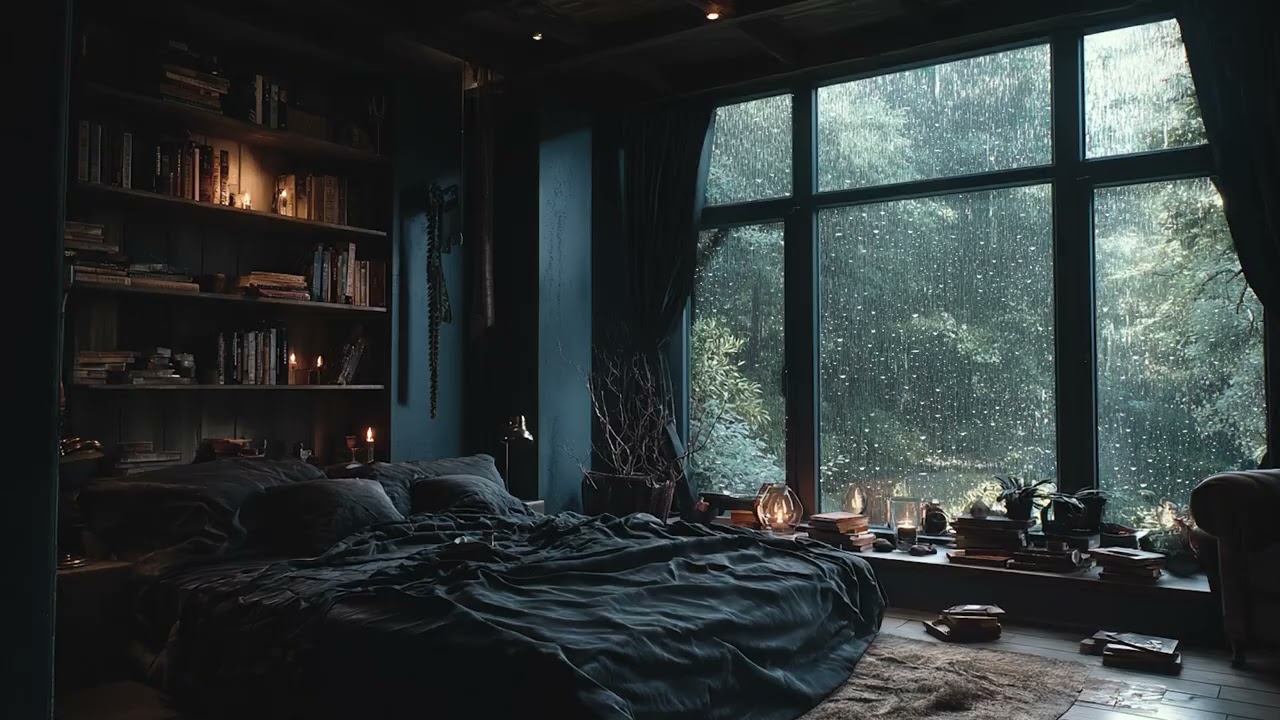 3 Hours Gentle Rain & Peaceful Music 🌧️ Relaxing Night Sounds