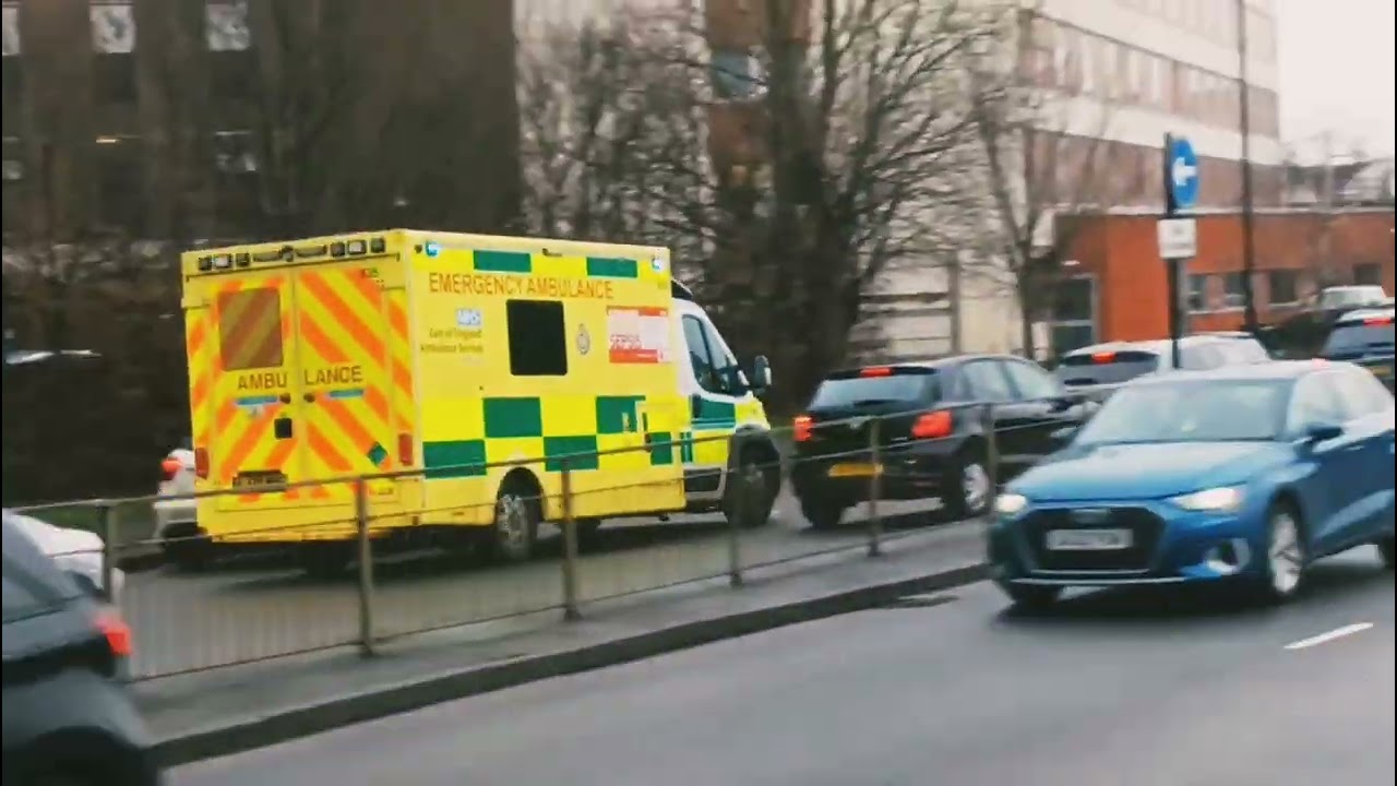 A compilation of emergency vehicles on blue lights and sirens heading down Rivergate on an emergency