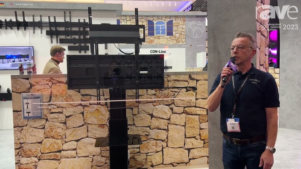 ISE 2023: HAGOR Shows HP Lift System for Displays Available as Free-Standing, Floor-to-Wall, Mobile