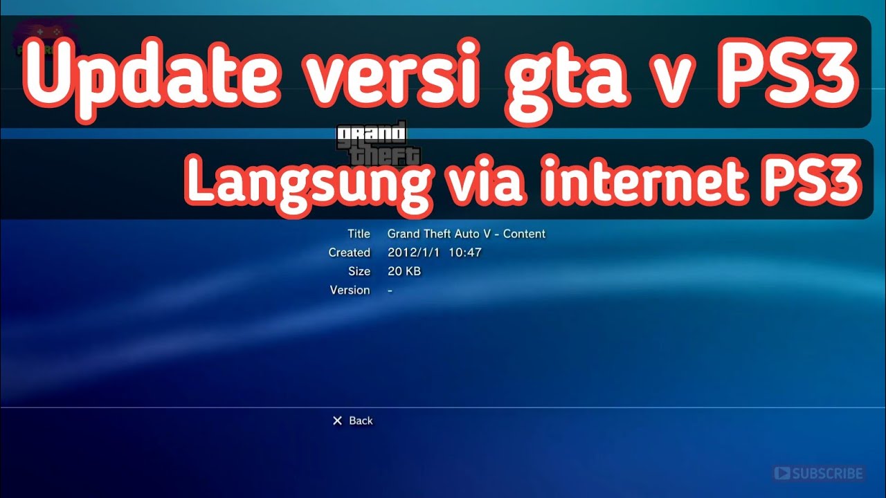 cara UPDATE GTA 5 PS3 langsung di ps3 nya