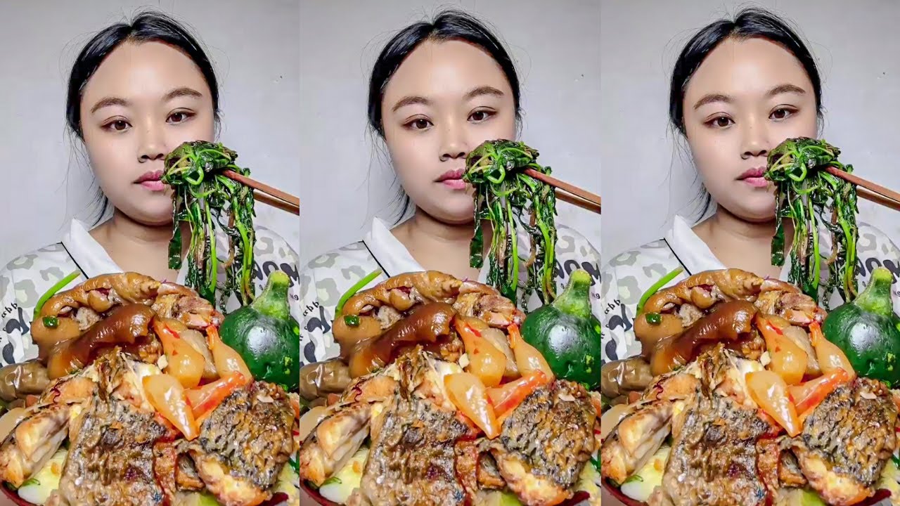Le's Eat With Jin Braised Pork Trotter Spicy, Vegetables And Spicy Food!