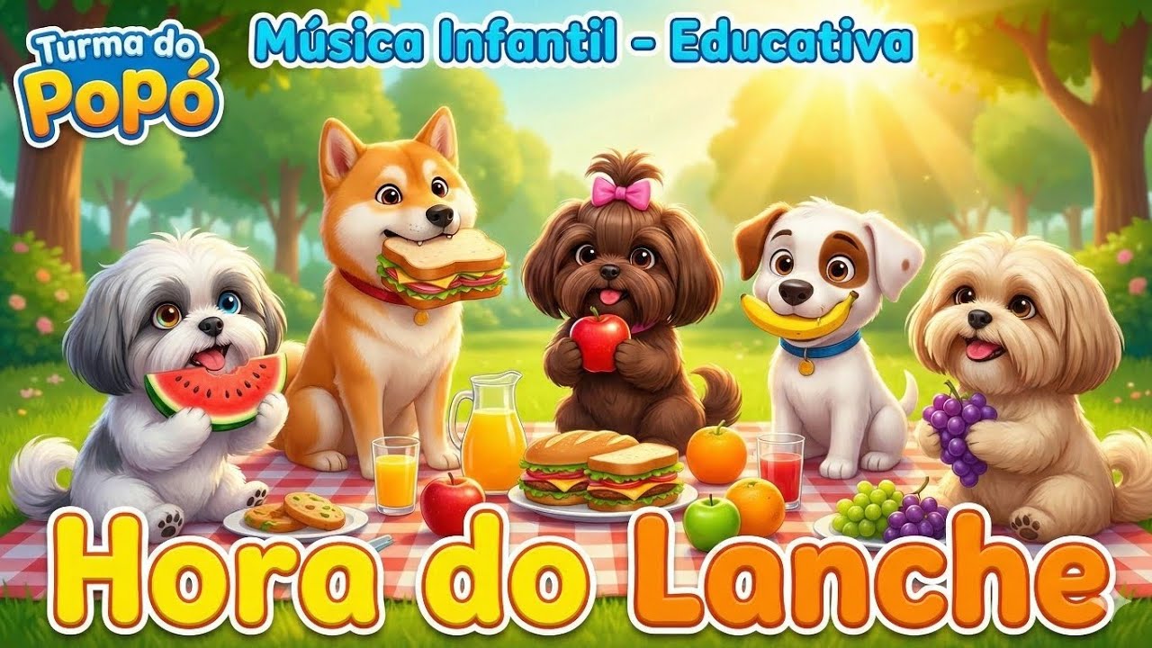 🍎 Hora do Lanche Saudável! Música Infantil Educativa para Comer Bem e Lavar as Mãos | Turma do Popó