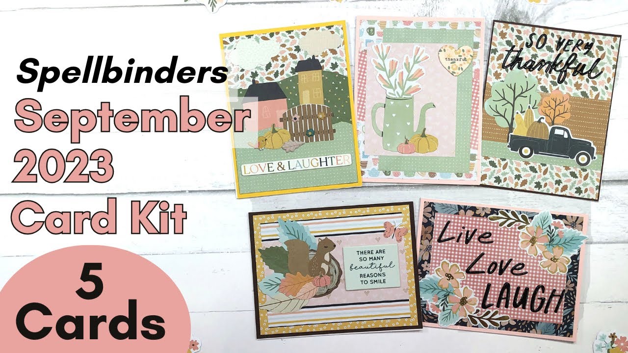 Spellbinders September 2023 Card Kit | Jump Into Fall | 5 Cards
