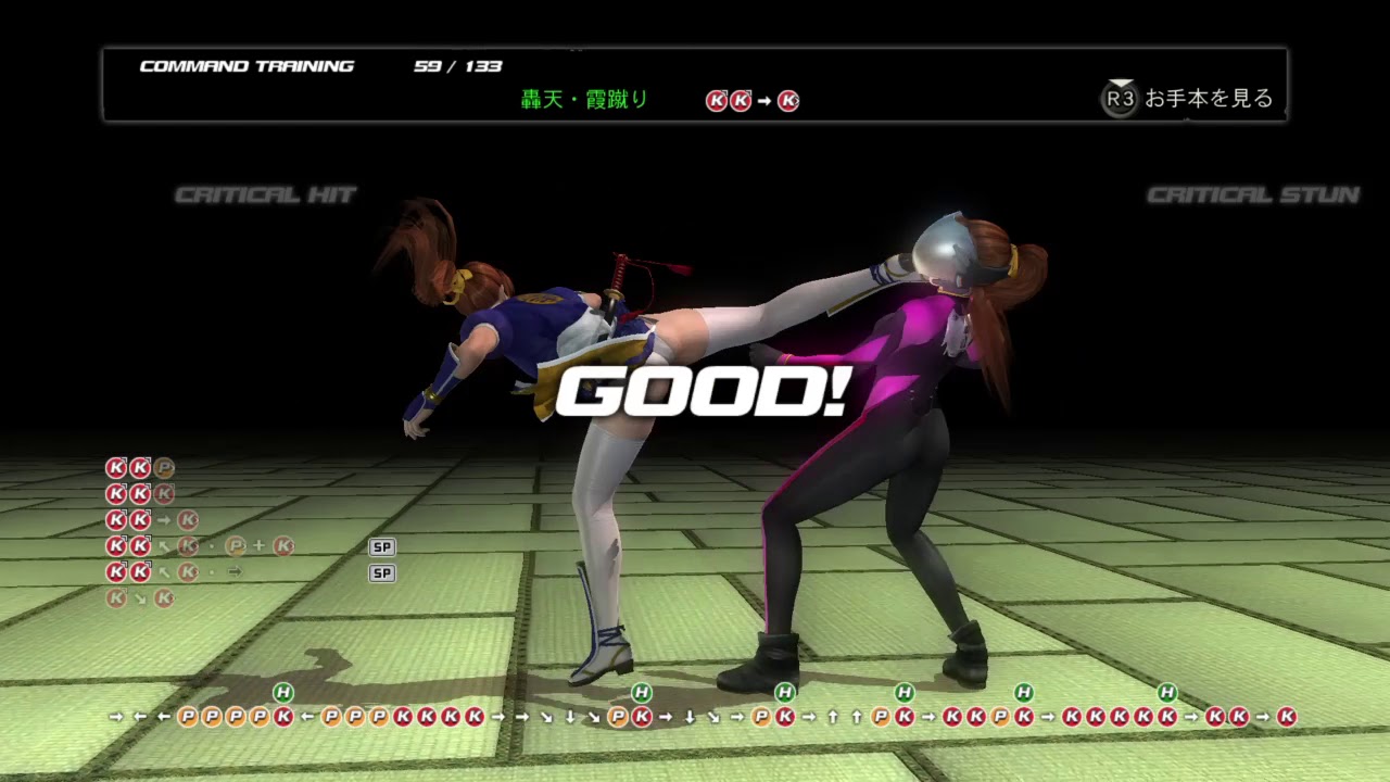 DEAD OR ALIVE 5 Last Round KASUMI move list (Commands)