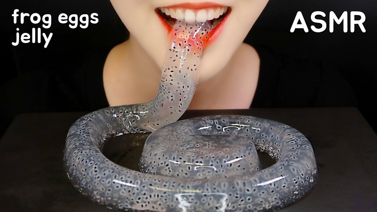 FROG EGGS JELLY ASMR BASIL SEED JELLY ASMR GUMMY ASMR JELLY EATING ASMR NO TALKING