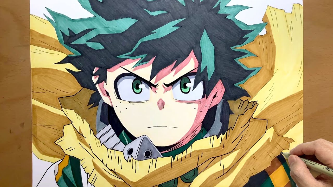 how to draw Midoriya Izuku from My Hero Academia | My Hero Academia | draw anime | deku