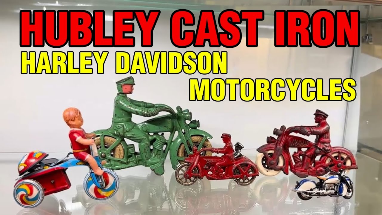 Hubley Harley Davidson Cast Iron Motorcycle Comparison Antique Toys