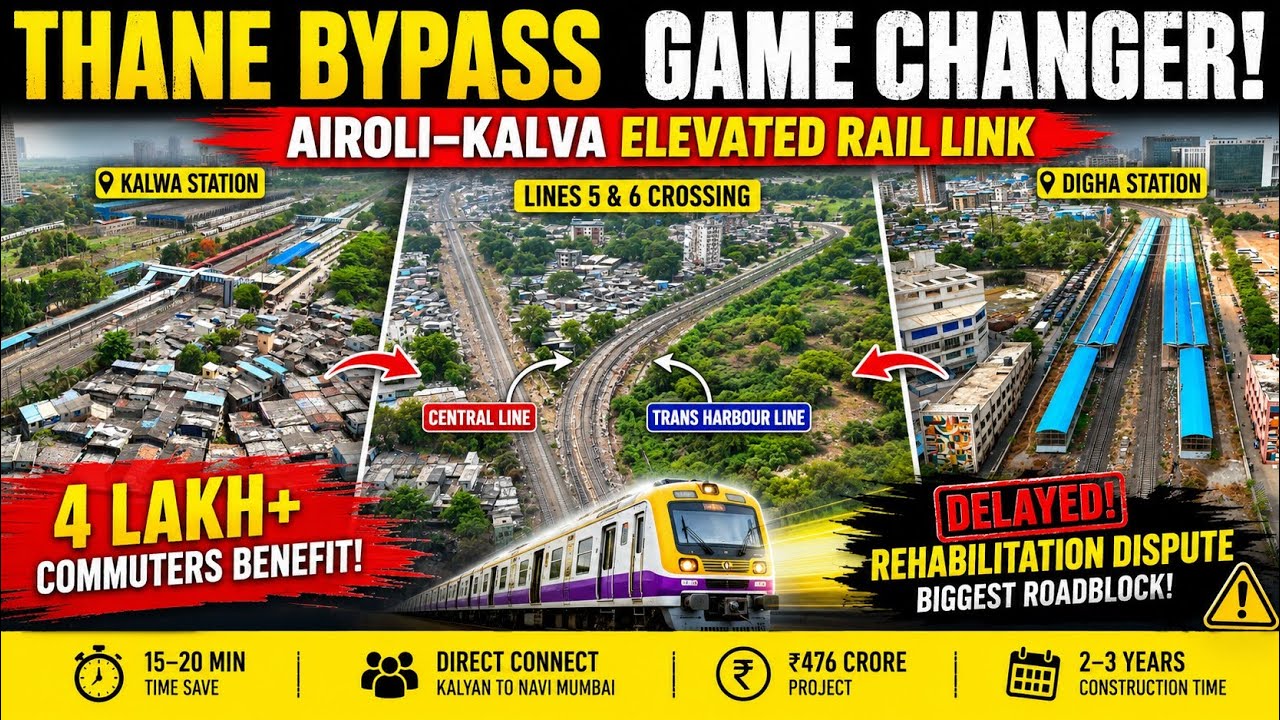 Airoli&ndash;Kalva Elevated Link Update 2026| Mumbai's Biggest Rail Bypass Project Stuck!