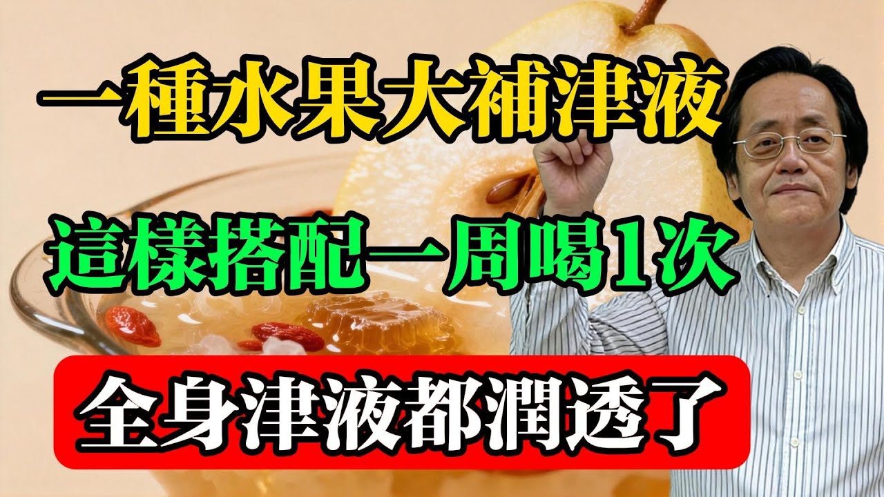 倪海廈：一種水果，大補津液，這樣搭配一周喝1次，全身津液都潤透了！#倪海厦 #中醫養生 #津液不足 #燉梨食療 #陰虛調理 #秋冬保養 #藥食同源 #台灣中醫