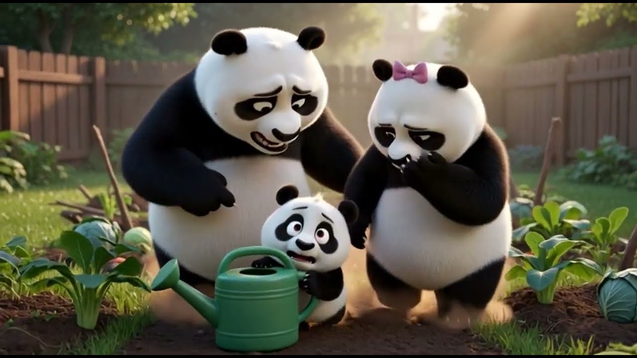 PANDA ĐI HOC , CÂU CÁ ,TRỒNG RAU  #panda #gautruc