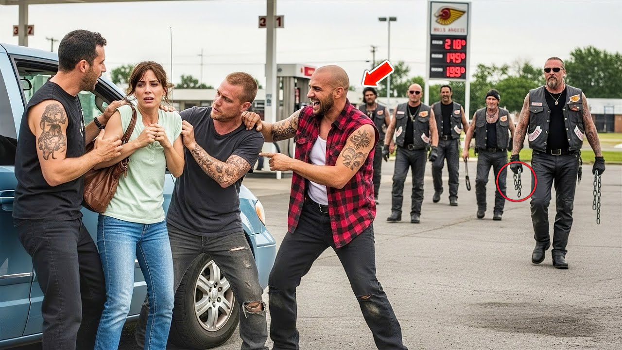 Thugs Harassed a Single Mother at a Gas Station — Then Bikers Surrounded Them