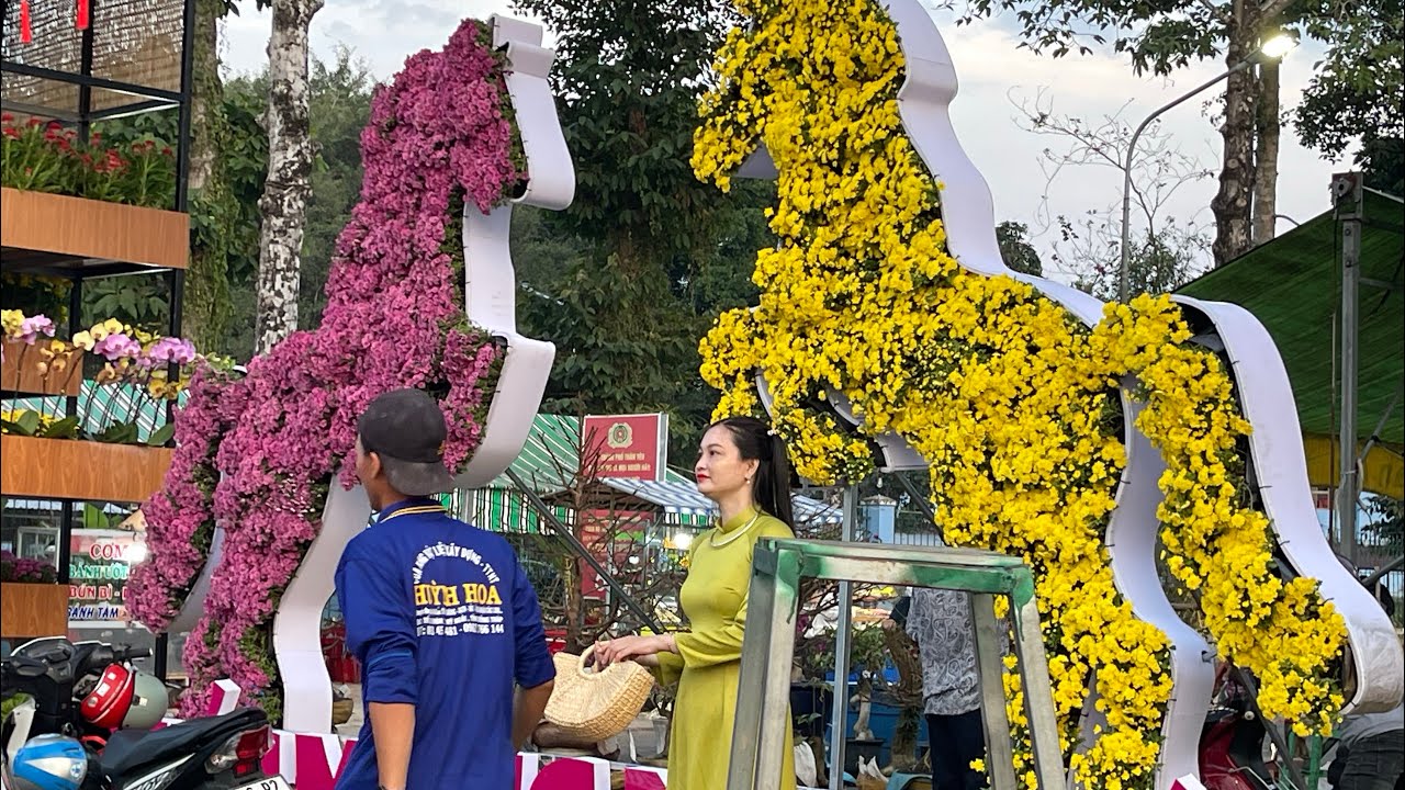 Náo Nhiệt Chợ Hoa Tết Cao Lãnh Chiều Ngày 23 Tết Bà Con Đi mua hoa, Đồ Tết Chợ Đêm